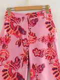 Yipinpay 2023 Women Pants Sets Pink High Waist Pants For Women Vintage Print Woman Trousers Streetwear Casual Summer Women's Pants