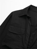 Yipinpay Knot Black Shirt Women Cropped Shirts And Blouses Women Casual Chic Woman Blouse Fashion Streetwear Long Sleeve Top Female