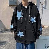 Yipinpay Men's Hoodies Sweatshirt Women's Oversized Sweatshirts with zipper Harajuku Casual Style Y2k Star Coat Streetwear Hip Hop Jacket