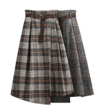 Yipinpay Style Long Skirts for Women Big Size Y2k Clothes Formal Plaid Skirt Fashion 2023 Luxury High Quality Vintage a Line Skirt