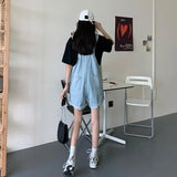 Yipinpay Women Summer Denim Shorts Black Butterfly Embroidery Korean Style Jeans Pants High Waisted Baggy Y2k Fashion Bib Short