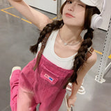 Yipinpay Pink Baggy Jeans Overalls For Women Wide Leg Pants Rompers Summer 2023 Casual Retro Denim Jumpsuit Trousers Female Playsuits