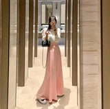 Yipinpay Wrap Hip Elegant Pink Satin Fishtail Skirt Women Long Mujer Faldas Empire Korean Style Black White Mermaid OL Silk