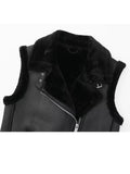 Yipinpay Black Faux Leather Jacket Women Faux Fur Sleeveless Vest Woman Winter 2023 Streetwear Y2k Zip Vest For Women Fashion Vests