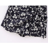 Yipinpay Embroidery Floral Skirt Women Black Mini Skirt Shorts Woman Fashion Knot Women's Skort Vintage Beach Summer Short Skirts