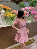 Yipinpay Piece Dress Set Pure Color Sexy Mini Skirt + Short Sleeve Backless Crop Tops Woman Casual Retro Korea Fashion Suit 2023 Summer