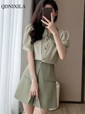 Yipinpay Women's Summer Shorts Sets Korean Luxury Short Sleeve New In Matching Sets Chic and Elegant Shorts 2 Piece Set Women Outfit