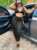 Yipinpay Trousers+Short Top Suit Sexy V-Neck Backless Vest Women Pants Suit Solid Color Slim Skirt Suit Female Casual Sports Suit