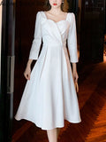 Yipinpay White Long Dress Women Elegant Chic Pearl Spaghetti Strap Prom Dress 2023 Autumn Casual Long Sleeve Evening Party Dress