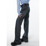 yipinpay Blue High Waist Women Jeans American Fashion Streetwear Wide Leg Jean Female Denim Trouser Straight Baggy Denim Pants