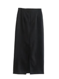 Yipinpay Black Long Skirt Women High Waist Midi Skirts Womens 2023 Pockets Winter Skirt Woman Fashion Elegant Women's Skirts Sets