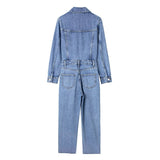 Yipinpay 2023 Woman Denim Jumpsuit Women's Jeans Overalls Long Sleeve Women Elegant Long Jumpsuits Y2k Streetwear Summer Jumpsuit