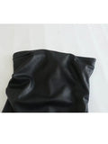 Yipinpay Black Faux Leather Dress Woman Off Shoulder Bodycon Long Dresses For Women Sexy Backless Dress 2023 Midi Party Dresses