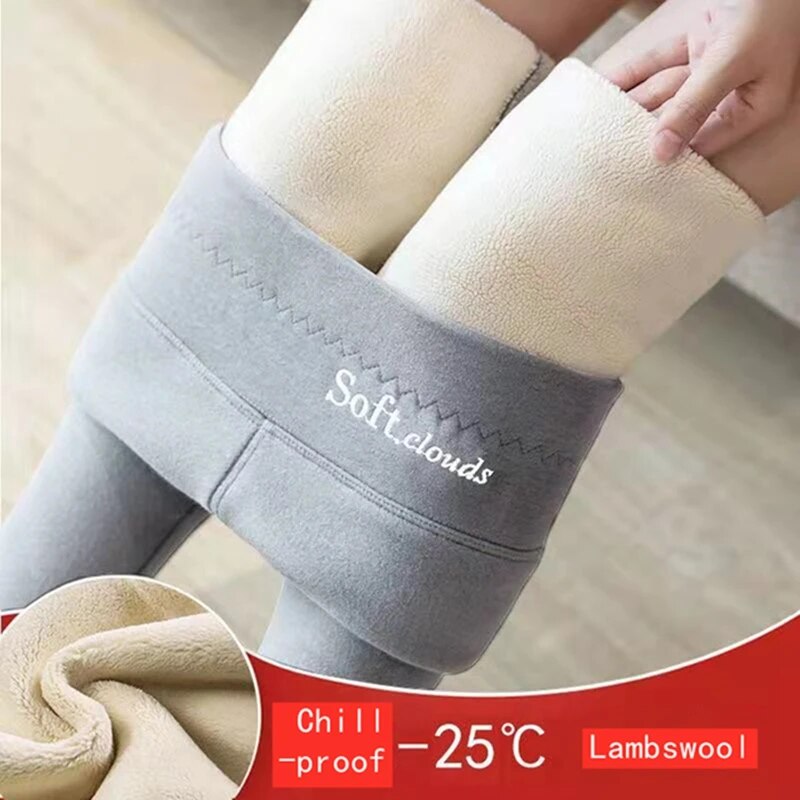 Yipinpay Fleece Lined Leggings Women Velvet Keep Warm Seamless Push Up Leggins Stretchy Tights Comfort Winter Women's Thermal Pants