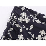 Yipinpay Embroidery Floral Skirt Women Black Mini Skirt Shorts Woman Fashion Knot Women's Skort Vintage Beach Summer Short Skirts