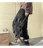 Yipinpay Winter Corduroy Pants Men Fashion Oversize Pocket Cargo Trousers Streetwear Hip Hop Loose Straight Pants Male Joggers