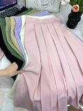 Yipinpay Elegant Pleated Skirts for Women 2023 Korean Fashion Casual Elastic Waist Suit Skirt Luxury Spring Summer A-line Falda