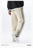Yipinpay Men Casual Pants Shrink Resistance Absorb Baggy Trousers Drawstring Elastic Waist Waffle Sweatpants Streetwear Men's Clothing