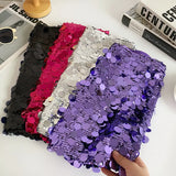 Yipinpay Champagne Sequin Mini Skirts For Women Fashion Sexy Shiny High Waist Aline Skirt Purple Glitter Evening Party Club Female