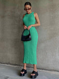 Yipinpay Mo 2023 Bodycon Sleeveless Knitting Dress Mini Women Off Shoulder Sexy Club Party Dresses Black Elegant Summer Vestidos