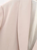 Yipinpay Feather Pink Blazer Women Button Elegant Woman Blazer Sets Fashion Long Sleeve Women's Jacket Spring 2023 New In Outerwears