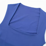 Yipinpay 2023 Black Body Woman Square Neck Sexy Lingerie For Women Body Sleeveless Bodysuit Women Wide Straps Bodycon Summer Tops