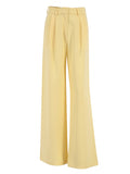 Yipinpay Elegant Yellow Formal Trousers Women High Waisted Wide Leg Pants Female Office Work Spring Long Pants Solid Pockets