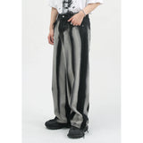 Yipinpay Men's Baggy Wide Leg Jeans Unisex Vintage Washed Blue Denim Trousers High Waist Loose  Straight Male Pants Harajuku Streetwear