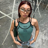 yipinpay Print Bodysuit Top Women Sleeveless Patchwork Bodysuits Female Body Sexy Summer Overalls Slim Streetwear 90s Y2K Clothes