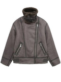 Yipinpay Women Fleece Jacket Brown Faux Leather Jacket Women Double Faced Zip Up Winter Woman Coat 2023 Very Warm Heavy Jackets