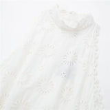 Yipinpay Cut Out White Dress Women Embroidery Long Dress Women Fairycore Summer Dresses Woman Elegant And Pretty Women's Dresses