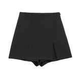 Yipinpay Black Skirt Shorts Women High Waist Summer Shorts Woman Fashion Streetwear Slit Skorts For Women Elegant Women's Shorts