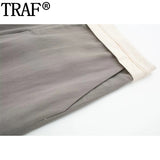 Yipinpay 2023 Grey Wide Leg Pants For Women Mid-Waist Baggy Pants Woman Fashion Streetwear Women's Trousers Casual Summer Pants