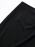 Yipinpay Black Midi Skirt Woman Golden Buttons Long Skirts For Women Fashion 2023 High Waist Slit Skirt Elegant Women's Skirts