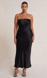 Yipinpay Women Sleeveless Backless Dress Solid Color Strapless Elegant Fashion Cocktail Party Wedding Banquet Dress Street Style S-XL