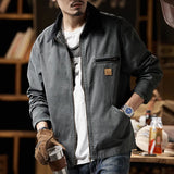 Yipinpay Autumn/Winter Detroit Washed Old Canvas Jackets Felt Style mens jacket Japanese Streetwear Korean Fashion Harajuku