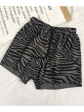 Yipinpay Zebra Leopard Shorts Colorful Women's Sports Shorts Casual Classic Soft Student High Waist Summer Baggy Breeches for Women