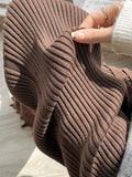 Yipinpay Tassels Wide Leg Knitted Pants Women Winter Stripe Loose Trousers Femme Casual Full Length Warm Sweater Pants 2023