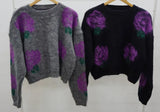 Yipinpay Pullovers Mohair Flower Sweater Jumper Sueter Mujer Autumn Winter Oversized Sweater Women Chic Fashion Knit Coat Top