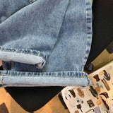 Yipinpay High Waisted Black Shorts Jeans Women Y2k Summer Female Vintage Blue Straight Denim Short Korean Casual Knee Length Pants