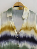 Yipinpay Women Shirts And Blouses Tie Dye Button Up Shirt Women Loose Summer Fashion Woman Blouse 2023 Streetwear Long Sleeve Top