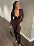 Yipinpay Knitted Rompers Women Jumpsuit Stretch Hollow Out Zipper Sexy Summer Jumpsuits Club Outfits Women One Piece Overalls