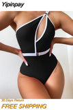 Yipinpay Women One Piece Swimsuits Female 2023 One Shoulder Swimwear Sexy Swimming Suits Solid Bathing Suit Monokini Bandage Swimsuit