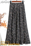 yipinpay Women Vintage New Fashion Skirt Elastic High Waist Pleated Leisure Retro Skirt Female Streetwear Luxury Faldas Clothes