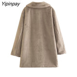 Yipinpay Winter Thicken Faux Fur Coat 2023 Fleece Solid Cardigan Jacket Female Coat Women Overcoat Casual Warm Plush Mujer Chaqueta