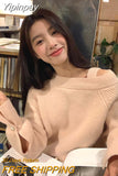 Yipinpay Color Knitted Sweater Woman Casual Long Sleeve Pullover Office Lady 2023 Autumn Loose Korean Fashion Clothing Design Chic