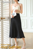 Yipinpay Beige OL Trumpet Skirts Women Fashion Elegant High Waist Suit Black Long Skirt Female 2023 Spring Summer