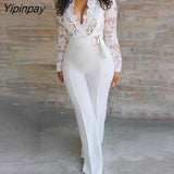 Yipinpay Lace Bodice Insert Jumpsuit for Women 2023