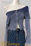 Yipinpay Design Sexy Street Sweater Women's Aesthetic Girl Zipper Sweater Knitted Street Design Women New Tops Crop Feminino