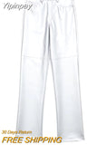 Yipinpay Faux Leather Pants Women High Waist Silver Wide Pants Female Fashion Casual Baggy Pants Y2k Streetwear Woman Trousers